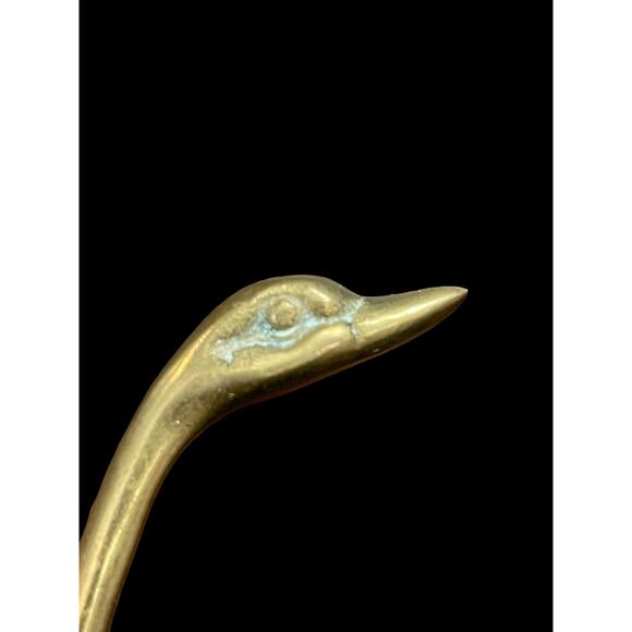 Brass Swan Ring Holder Figure Vintage Korea Long Neck Goose Needs Cleaning READ - Picture 4 of 13